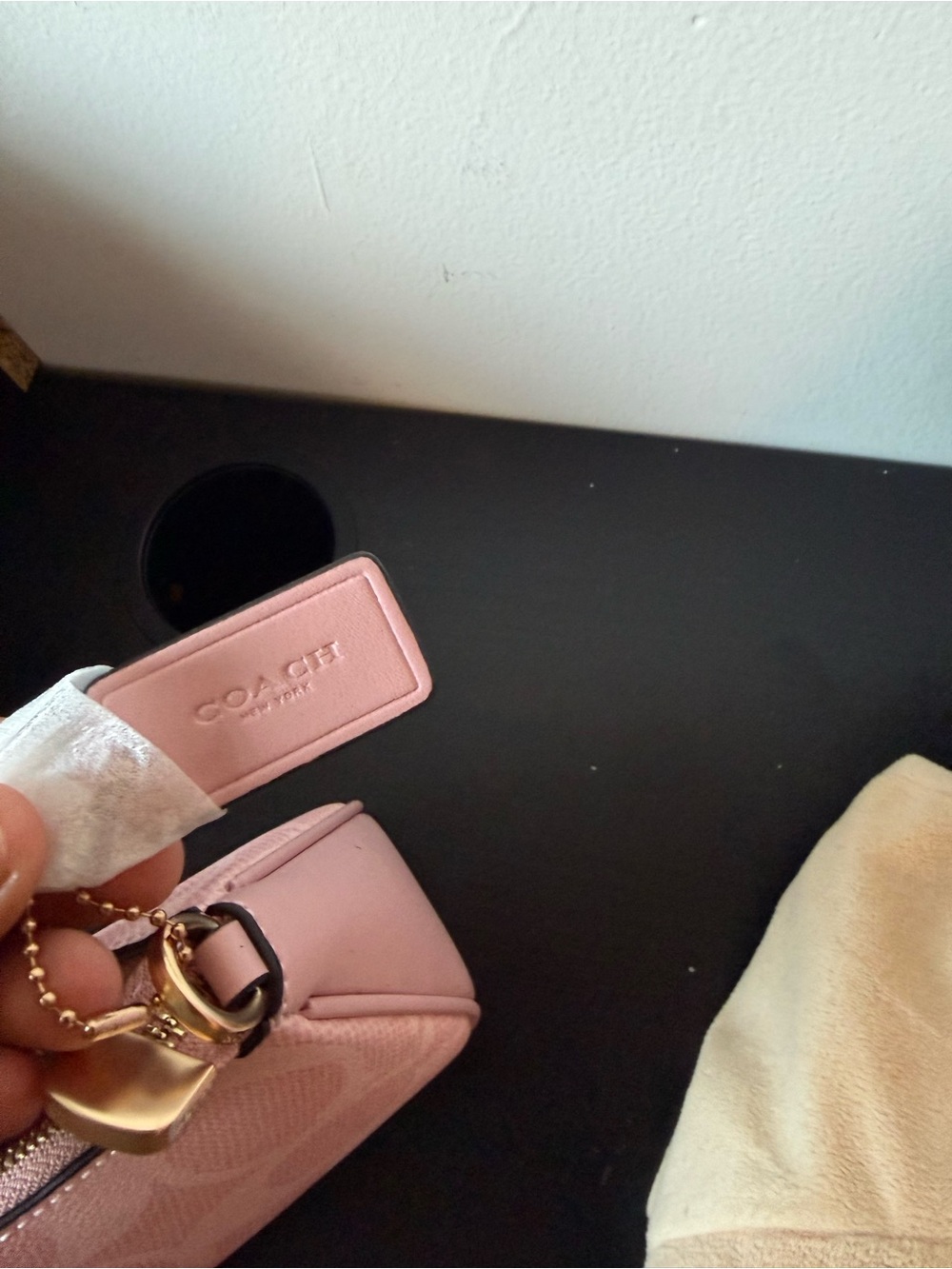 Coach Pink Signature Convertible Crossbody Bag with Gold Hardware - Picture 3 of 7